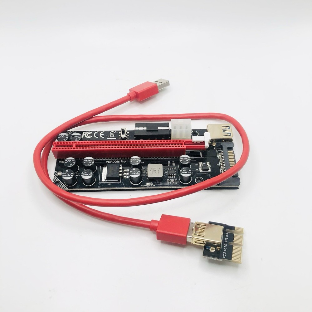 6-pack GPU Riser V009S PCIe 6 PIN + MOLEX GPU Mining ETH USB