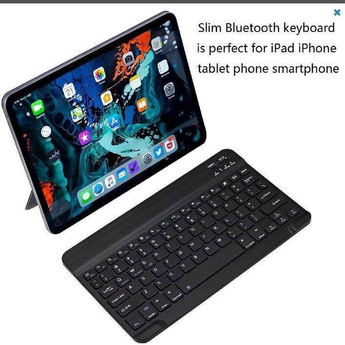 Mini Bluetooth Wireless Keyboard Ultra Slim Rechargeable Portable Compact