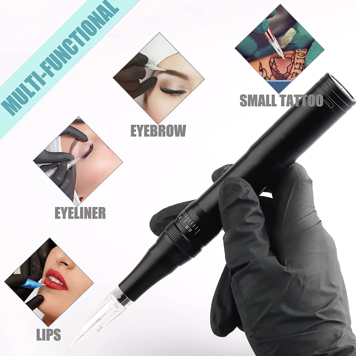 Permanent Makeup Wireless Tattoo Pen Kit for Eyebrow Lip Eyeliner Microblading