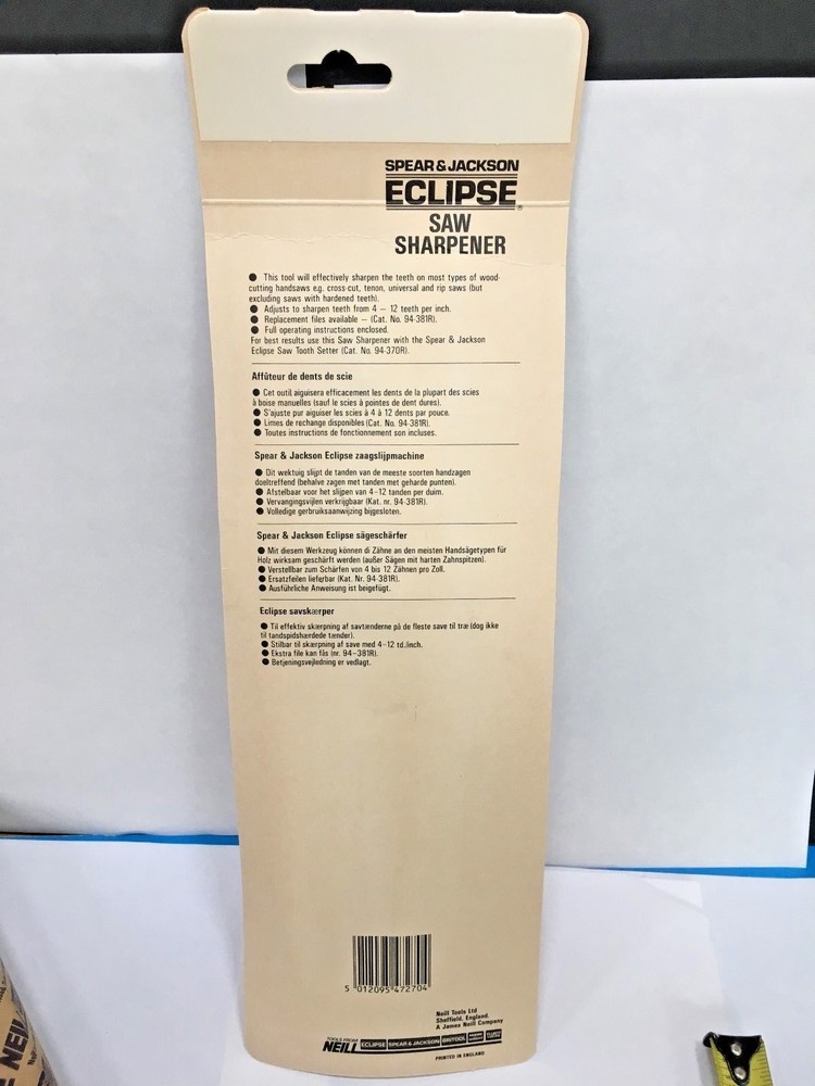 NOS ECLIPSE No. 38 SAW SHARPENER 94-380R