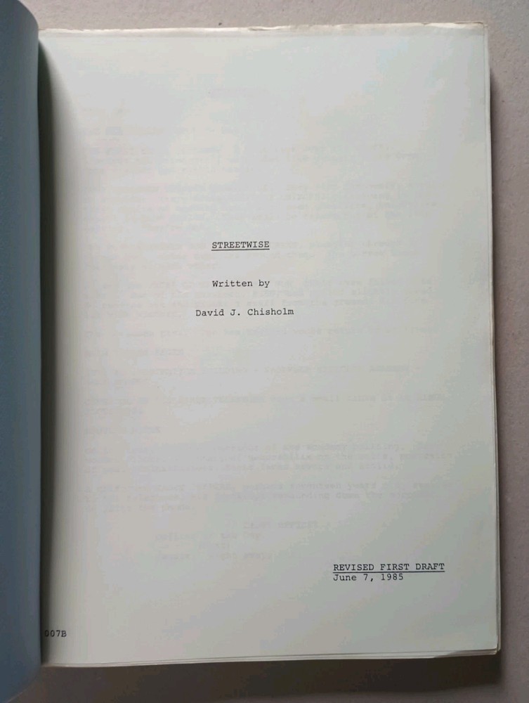 Streetwise (1985) Unproduced Movie Script by David Chisholm