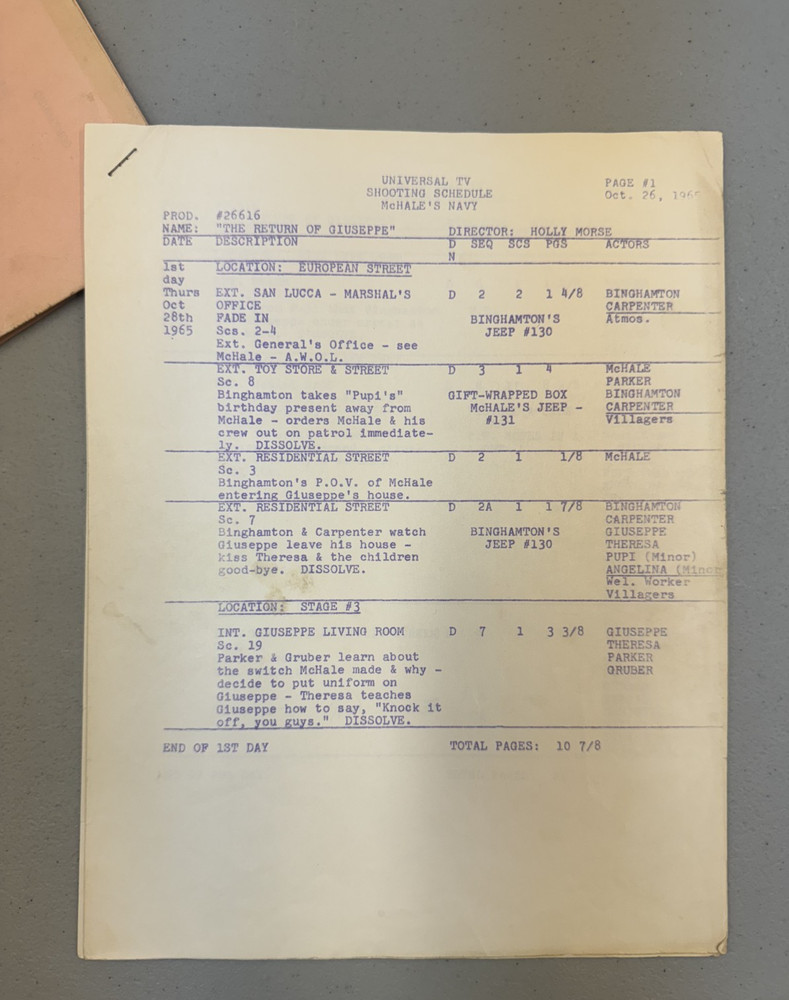 McHale's Navy Tv Show Script 1965