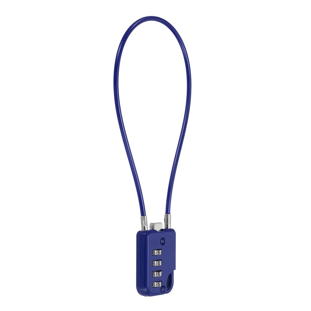 1-Pack Combination Padlock, 4 Digit 12 in Cable Luggage Lock [Blue]