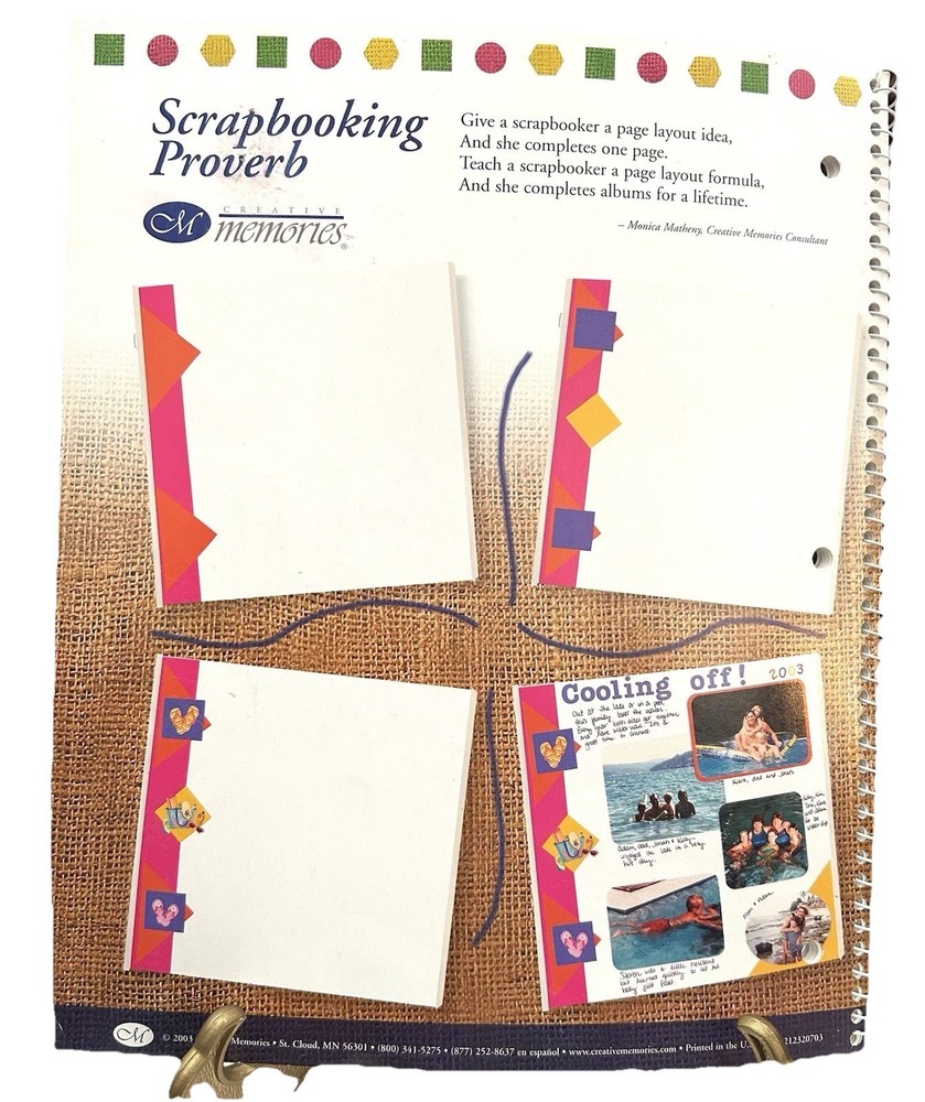 Creative Memories Page Patterns Organizer Scrapbooking 3 Ring Binder 2005