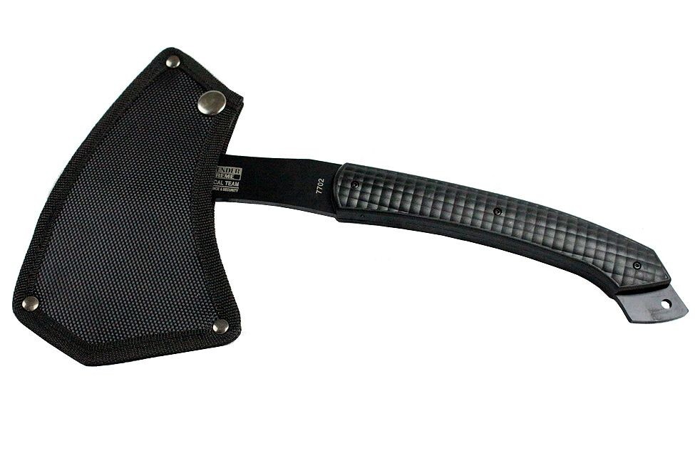 DEFENDER SOLID STAINLESS Heavy Grip Handle Camping Hatchet TACTICAL AXE & Sheath