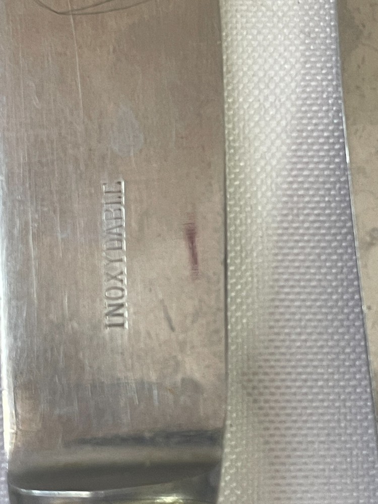 6 Vintage Inoxydable Stainless Dinner Knife Flatware