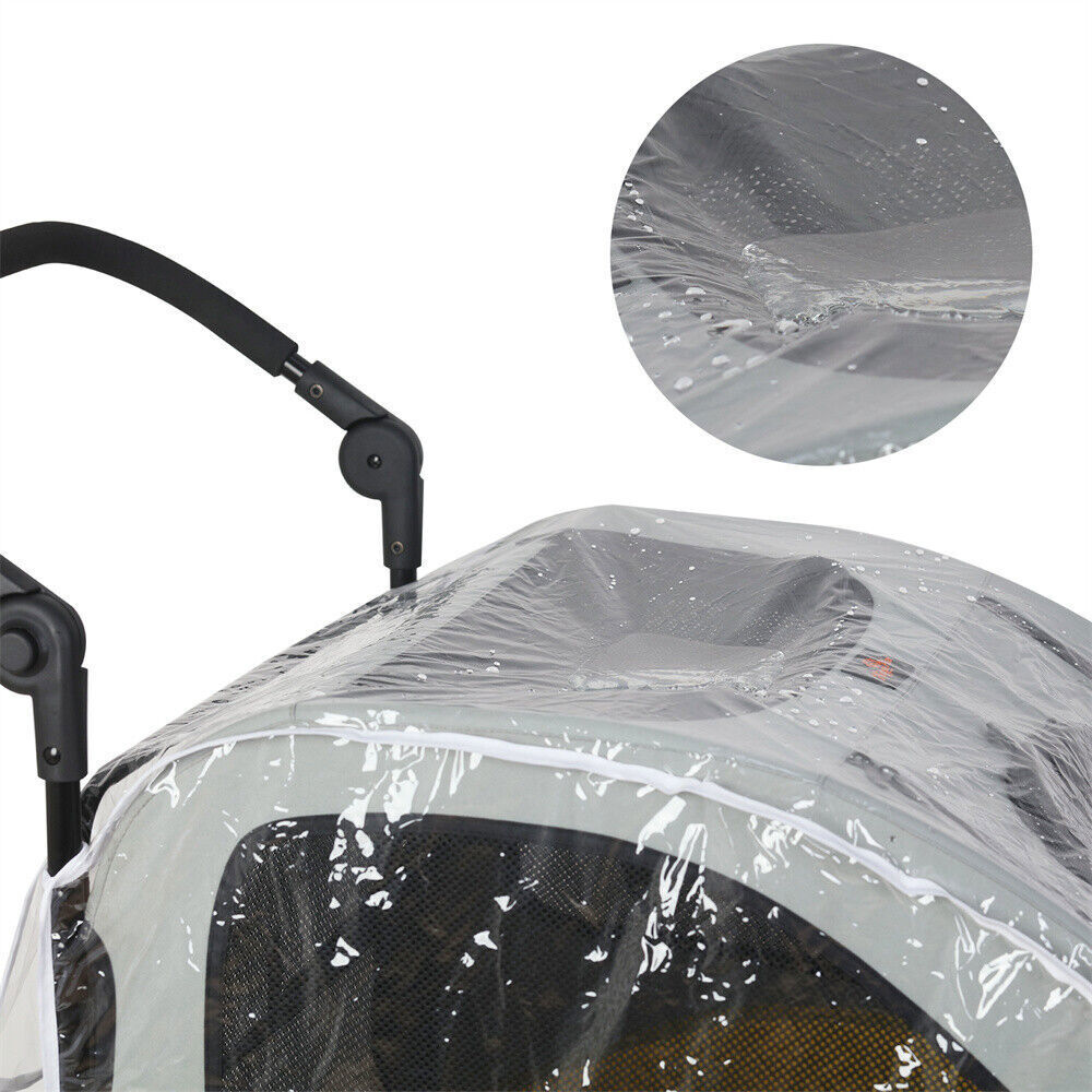 4-Size Foldable Dog Stroller Pet Jogger Wagon Cart w/Shock Absorber&Safety Leash