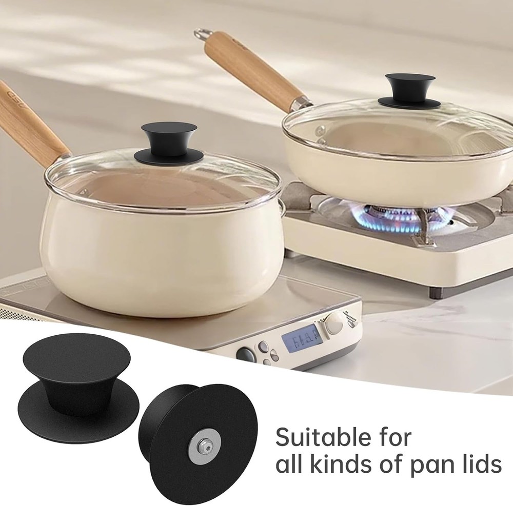 2Pcs Universal Pot Lid Replacement Knobs, Silicone Pan Lid Holding Handles, Heat