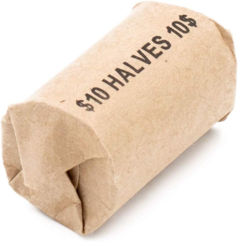 Half Dollar Flat Coin Wrappers, Solid Bundle of 100