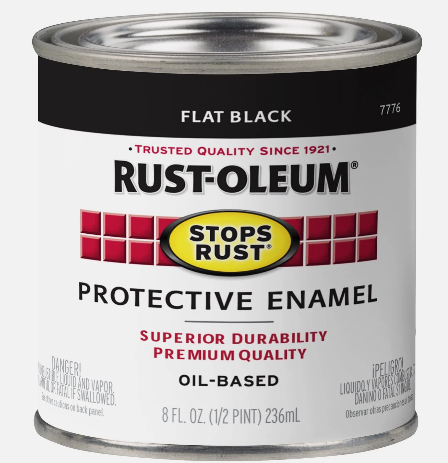 Rust-Oleum 8oz, Flat Black 7776730 Oil Based Protective Enamel Paint Free Ship