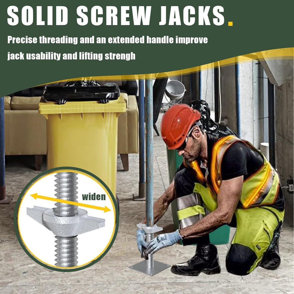 4 Pack Screw Scaffolding Jack, 24" Adjustable Scaffold Leveling Jacks, Solid Scr