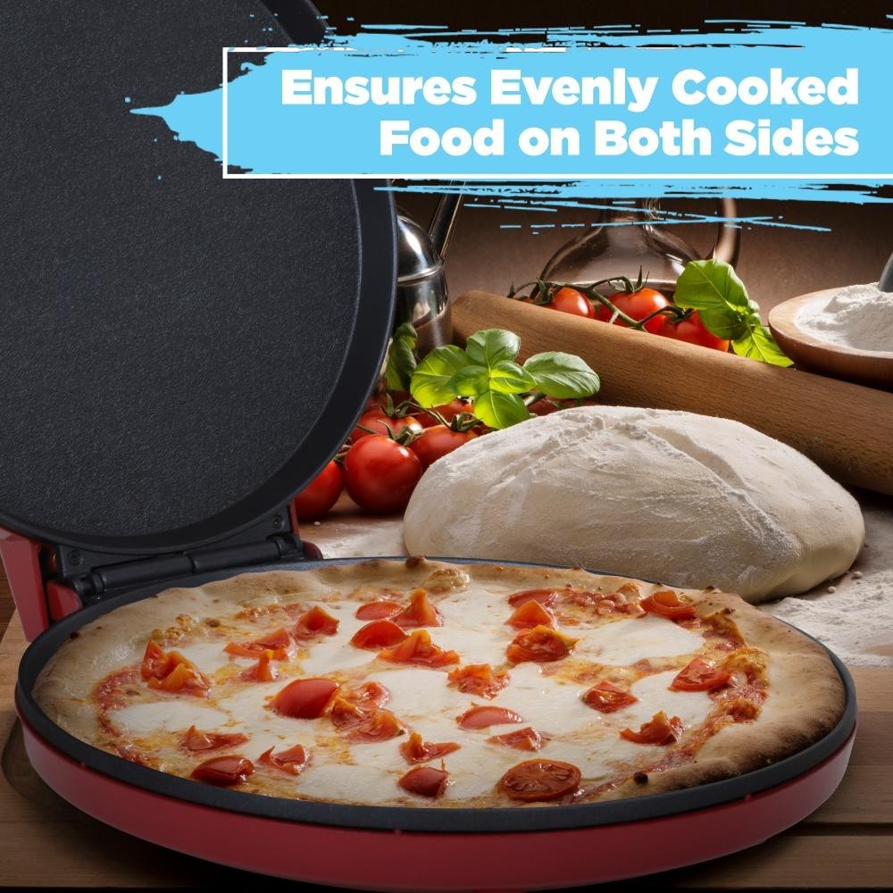 Courant Pizza Maker, Griddle and Oven, 220 Voltage,- Red