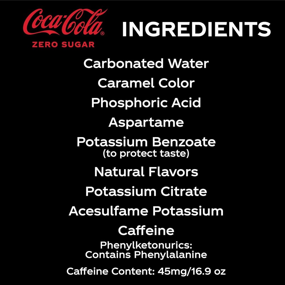 Coke Zero Sugar Diet Soda Soft Drink, 16.9 fl oz, 6 Pack