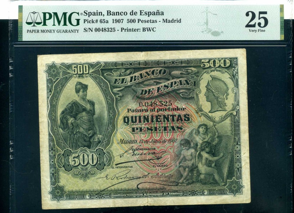 Spain 500 pesetas 1907 - VF