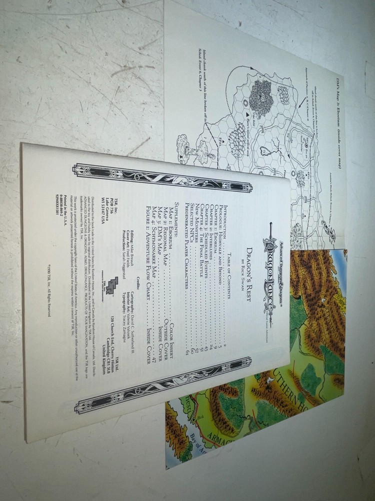 Advanced Dungeons & Dragons: Dragonlance Dragon's Rest DLA3 (1990) NO MAP