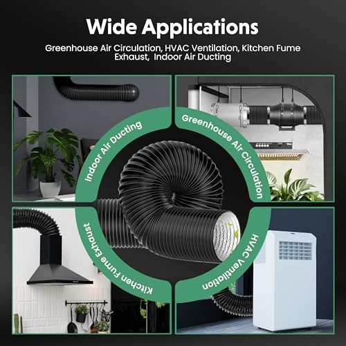 10 Inch 8 FT Aluminum Flexible Duct with Four Layers of Protection, for Heating