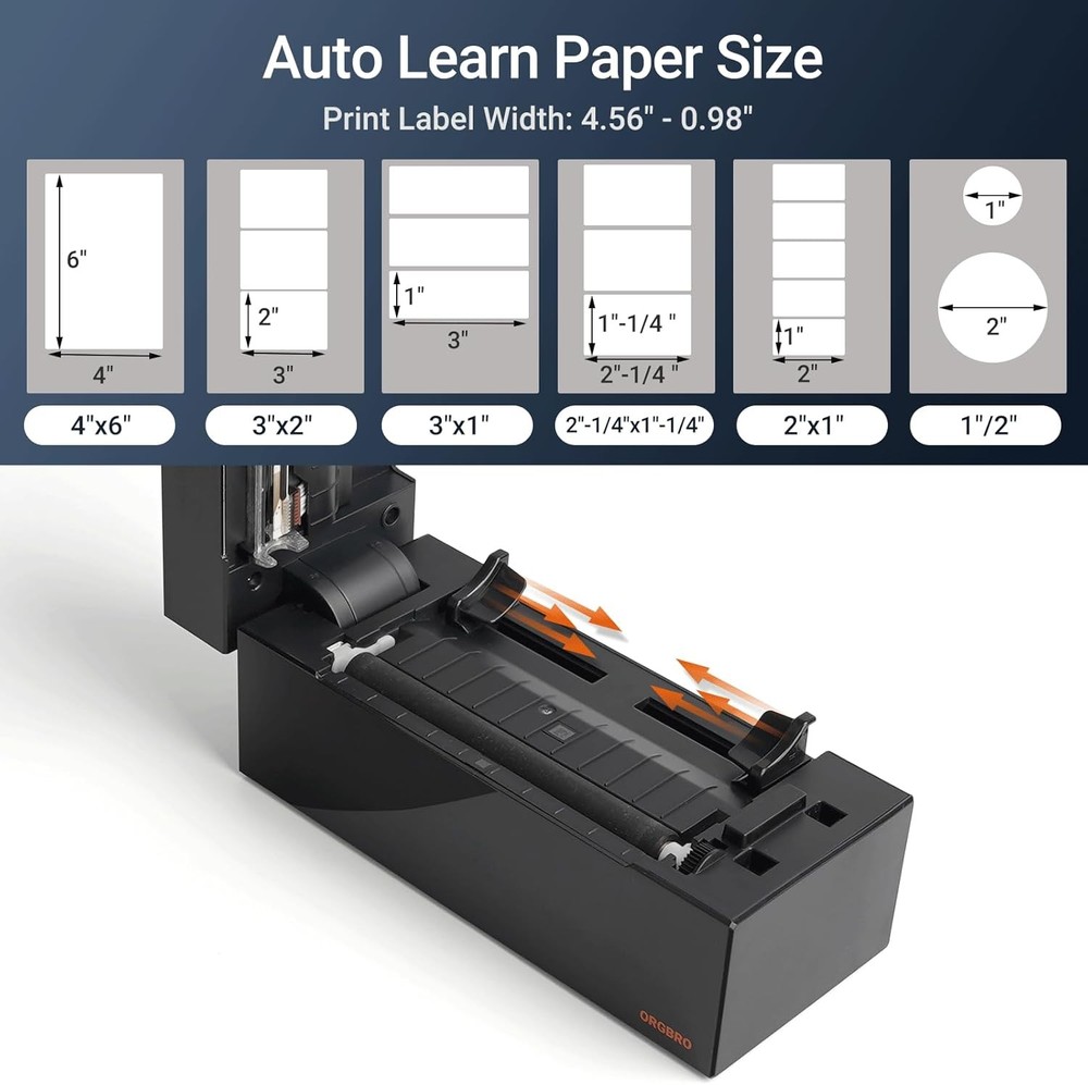 ORGBRO Z1 4x6 Shipping Label Thermal Printer - PC, Mac, Chromebook, Linux
