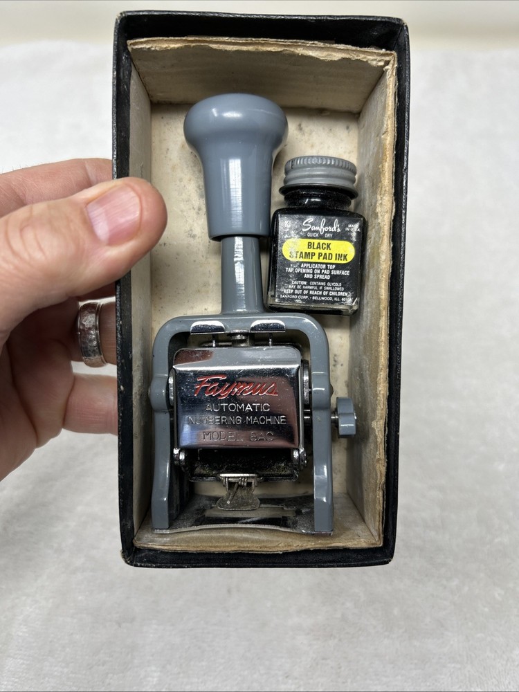 Faymus Automatic Numbering Machine Numerator Model 6 Wheels UNTESTED‼️