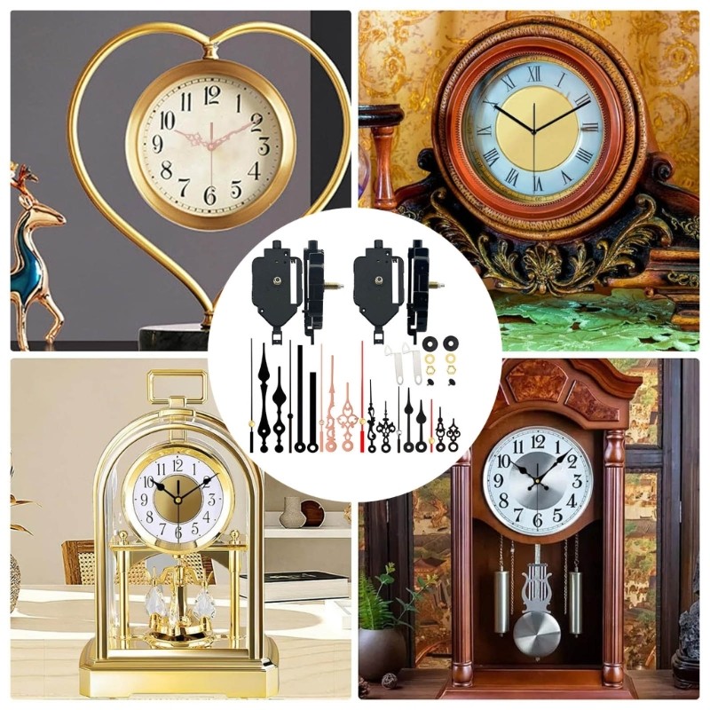 2 Pack Pendulum Clock Movement with Hands for Hobbyists with Quartzs Technology