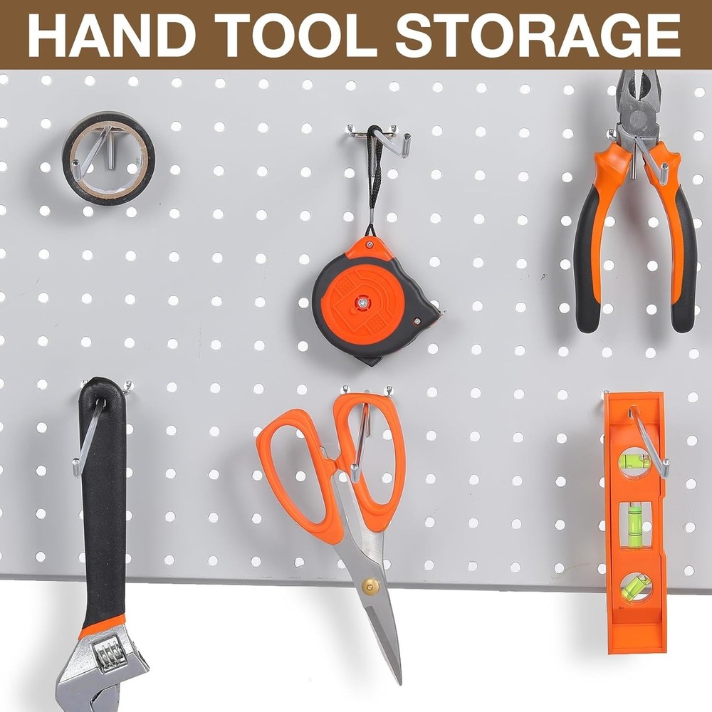Rust Resistant Peg Board Shelving Hooks - 100 Pcs Bulk Pack
