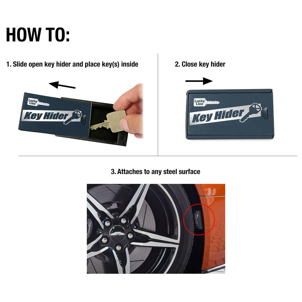 Large Magnetic Key Hider Heavy Duty Case for Emergency Key Storage