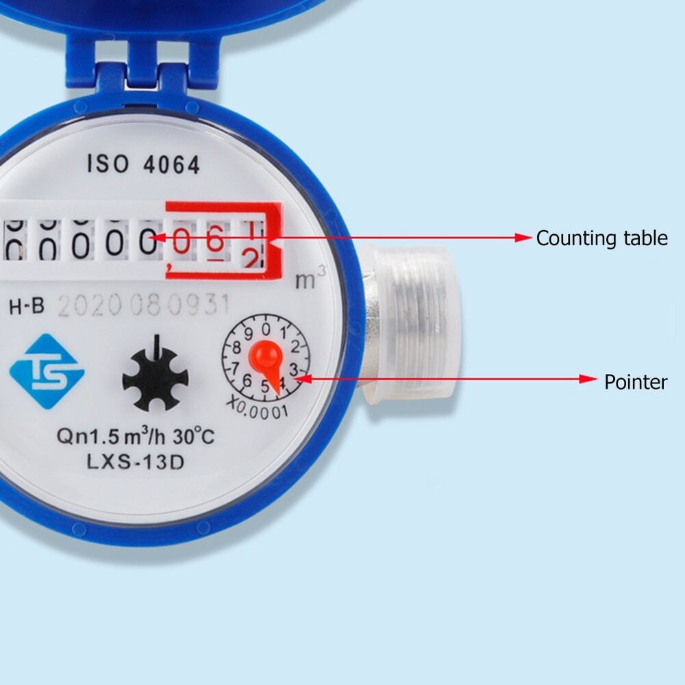 Cold Smart Water Meter Rotary Wing E-Type Digital Display Pointer Counter Tool