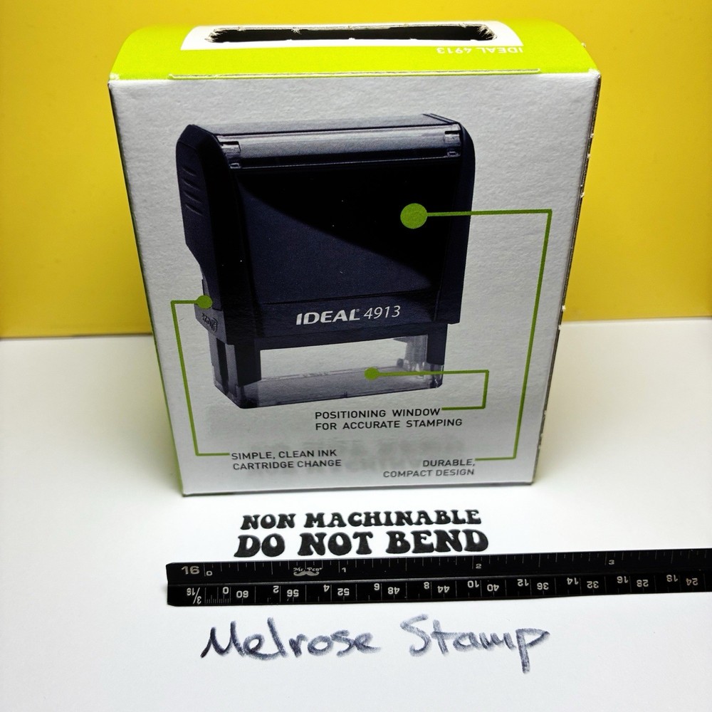 Non Machinable Do Not Bend Rubber Stamp Black Ink Self Inking Ideal 4913