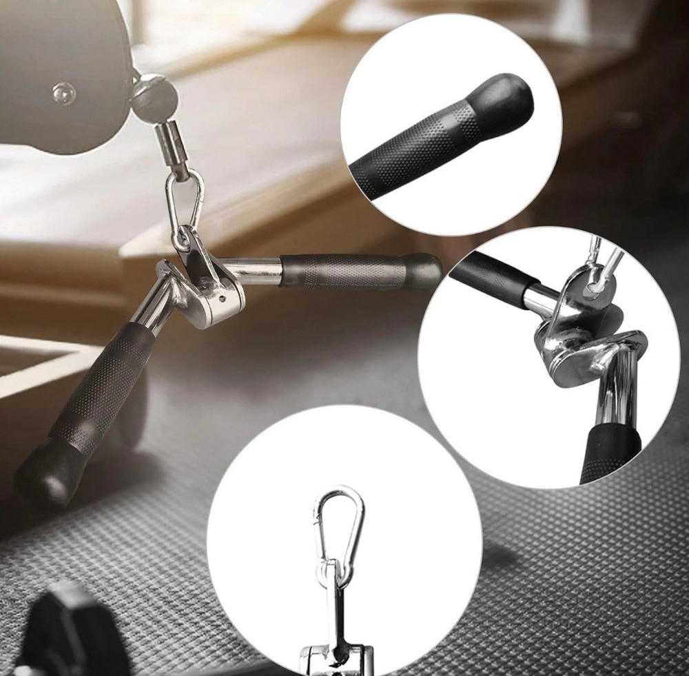 V-bar Tricep Press Down Bar, Pulley Cable Machine Attachment Rotating