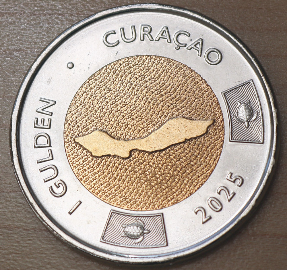 2025 Curacao 1 Gulden Bimetallic Unc.