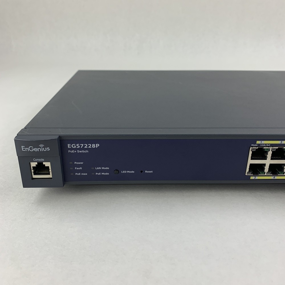 EnGenius EGS7228P 24 Port PoE Layer 2 Managed Switch Tested Reset