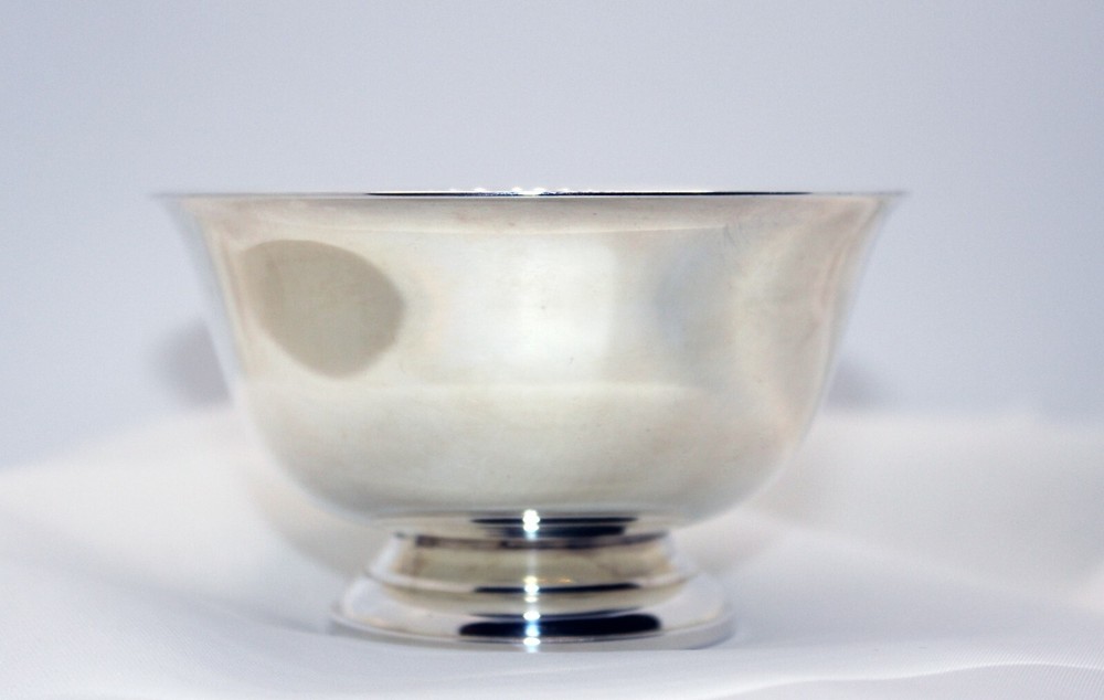 Silver Plate Footed Serving Bowl 4 x 2