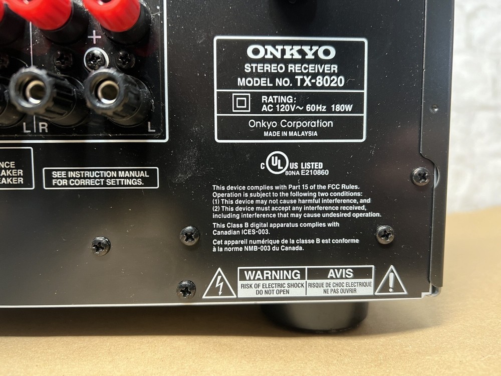 Onkyo TX-8020 2 Channel Stereo Receiver Bundle with Remote Tested Fully Working
