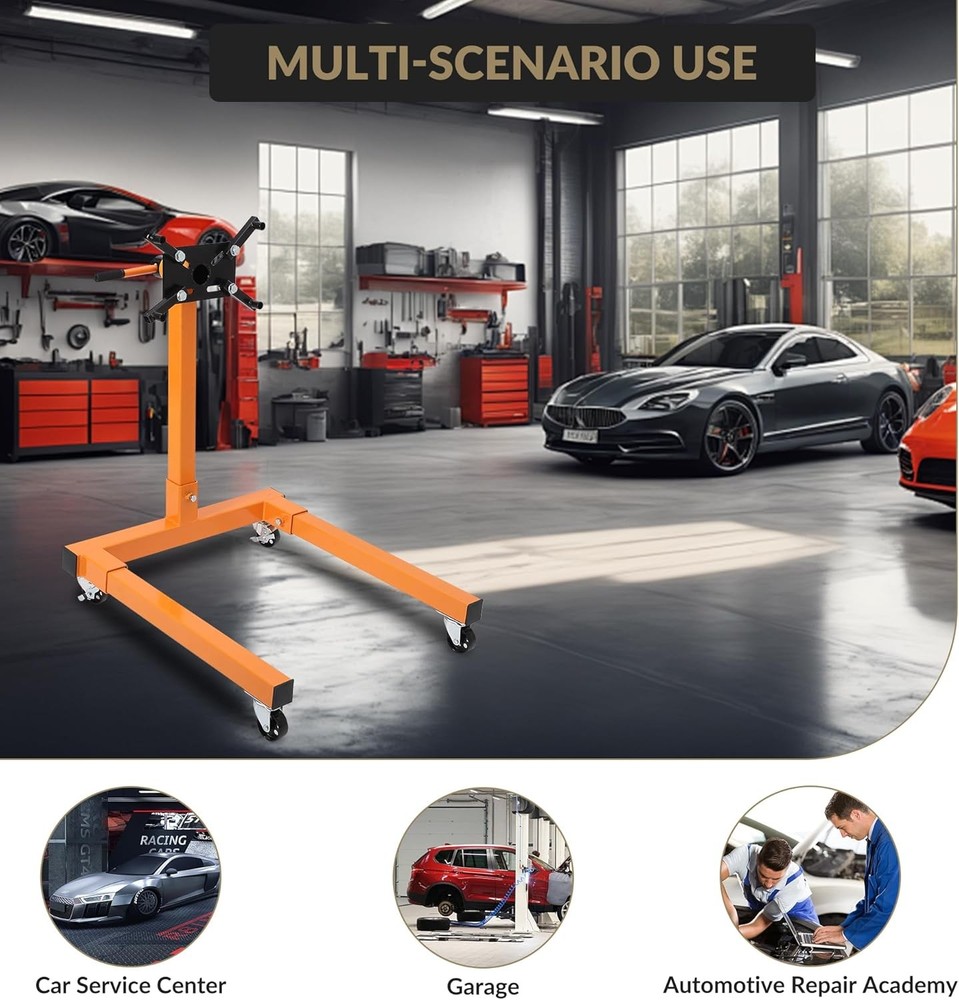 1300lbs Rotating Engine Stand Adjustable 360° Arms Universal Engine Block Holder