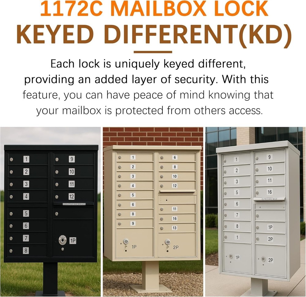 All-Weather 10 Pack Mailbox Lock Set - Secure L-1172C Replacement with Keys
