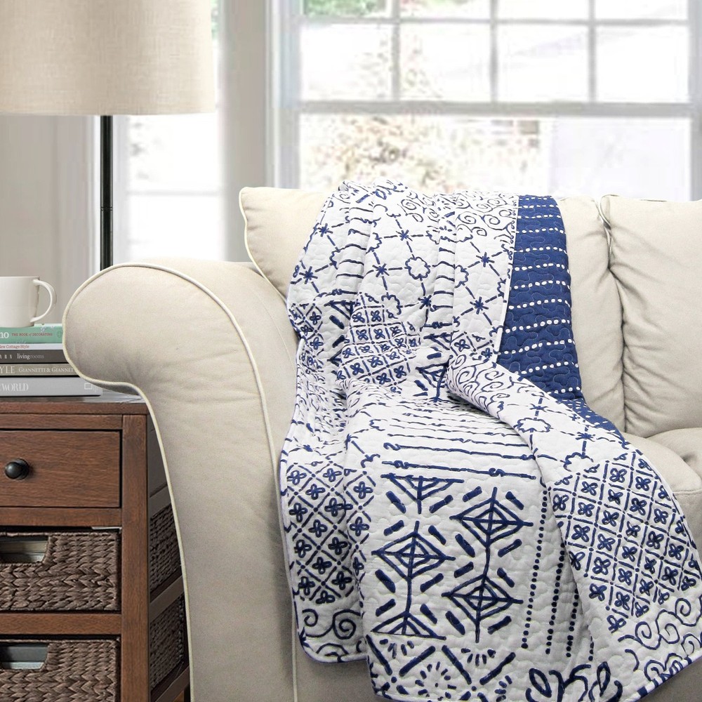 Lush Decor Monique Throw 50x60 Blue