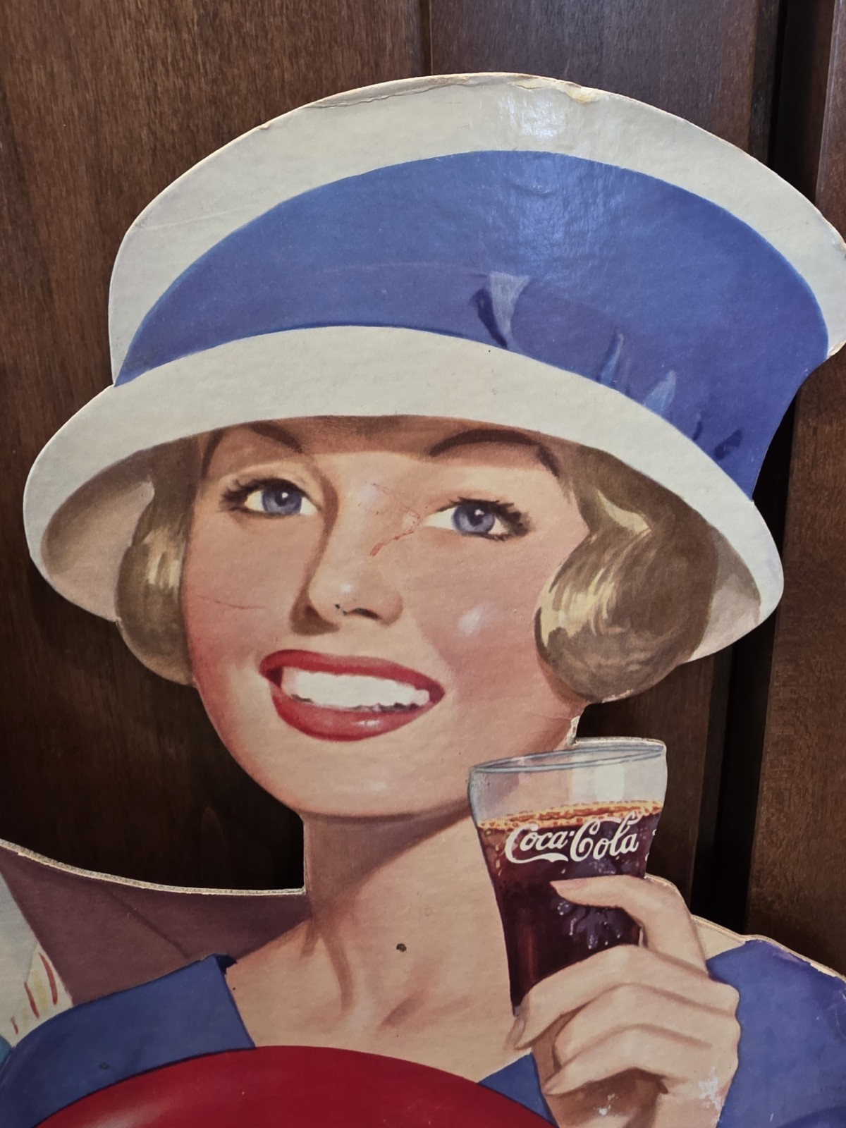 RARE Vintage 1920s Style Coca-Cola Cardboard Die-Cut Sign -24" Store Display Gas