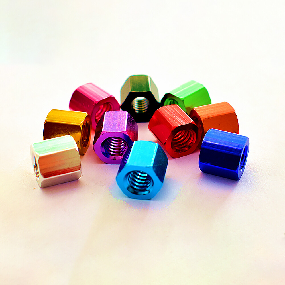 6# SOLID BRASS HEX STANDOFF NUT/THREADED HEX CONNECTOR/SPACER STANDOFF NUT COLOR
