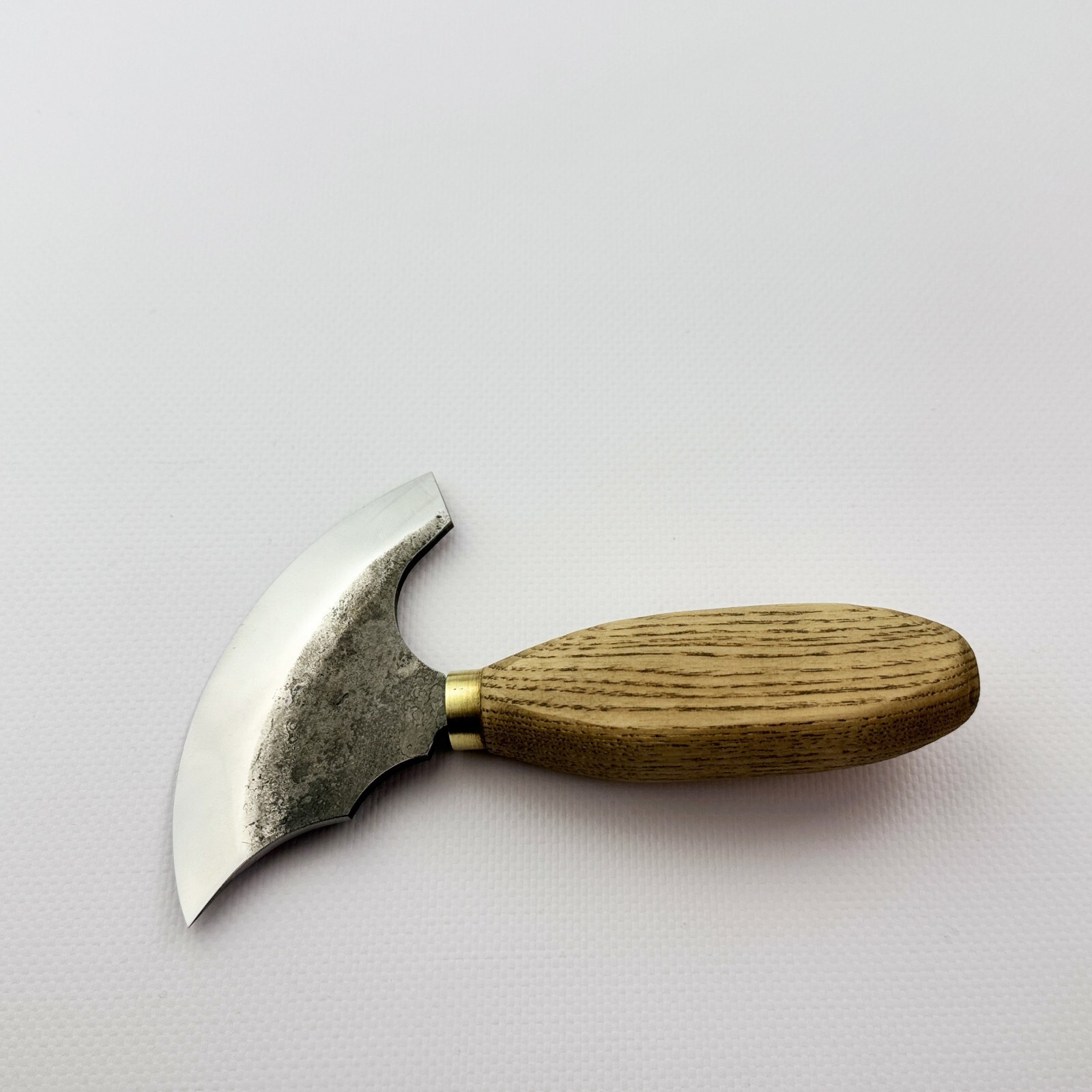 Hand-Forged Leather Round Knife – 52100 Carbon Steel. Leatherworking Knife.