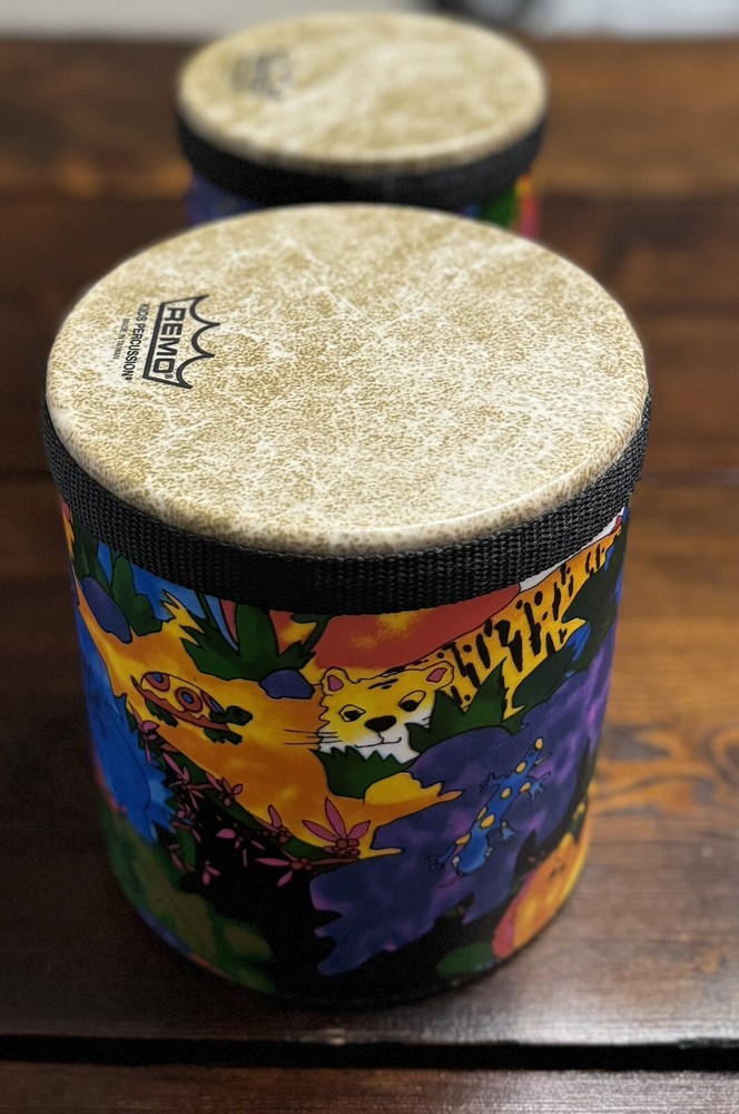 Remo Bongo Drum Set Kids Learning Percussion Music Jungle