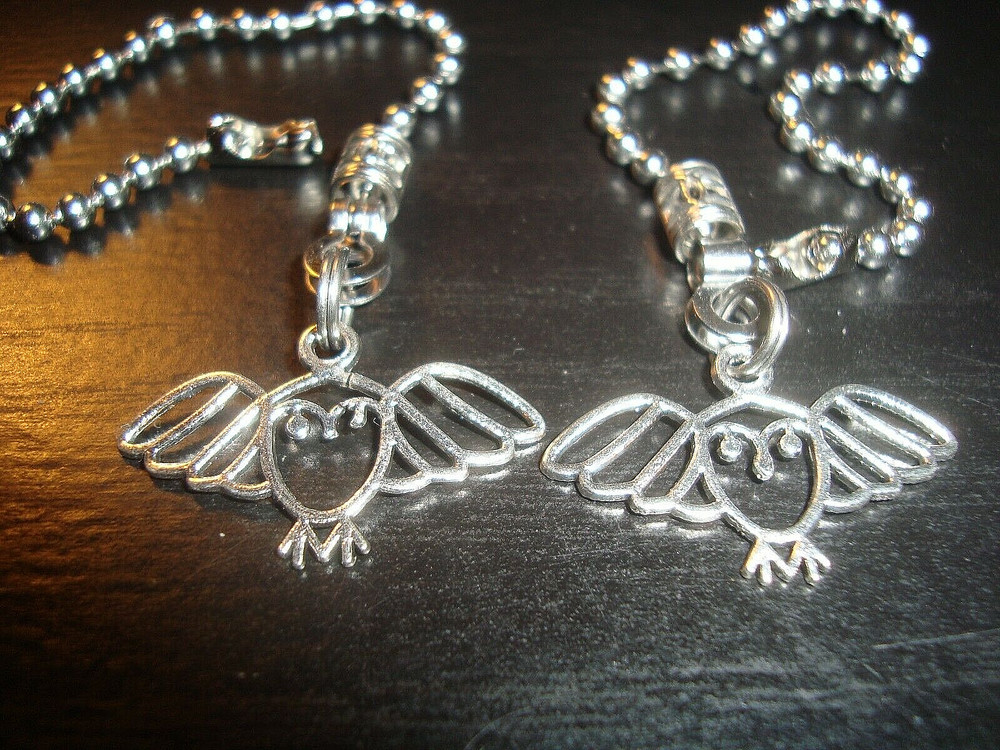 Pair Ceiling Fan Pull Chains Charming Owl Pendants Decorative Light/Lamp Pulls