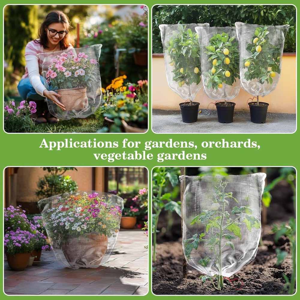 Bird Netting for Garden 3 Pack 2.3x3.3ft Sukh Drawstring