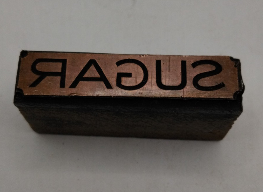 Vintage Printing Letterpress Printers Block Sugar