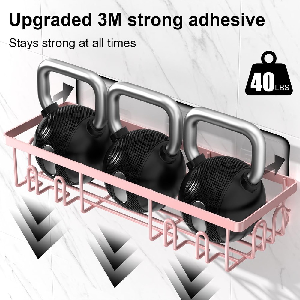 Shower Caddy Adhesive, Rustproof Shower Shelves for Inside Shower, Large Capa...