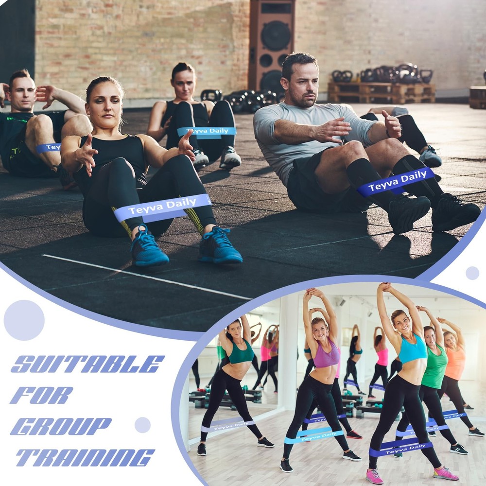 50 Pcs Resistance Loop Exercise Bands for Booty Workout Stretch Exercise Band...