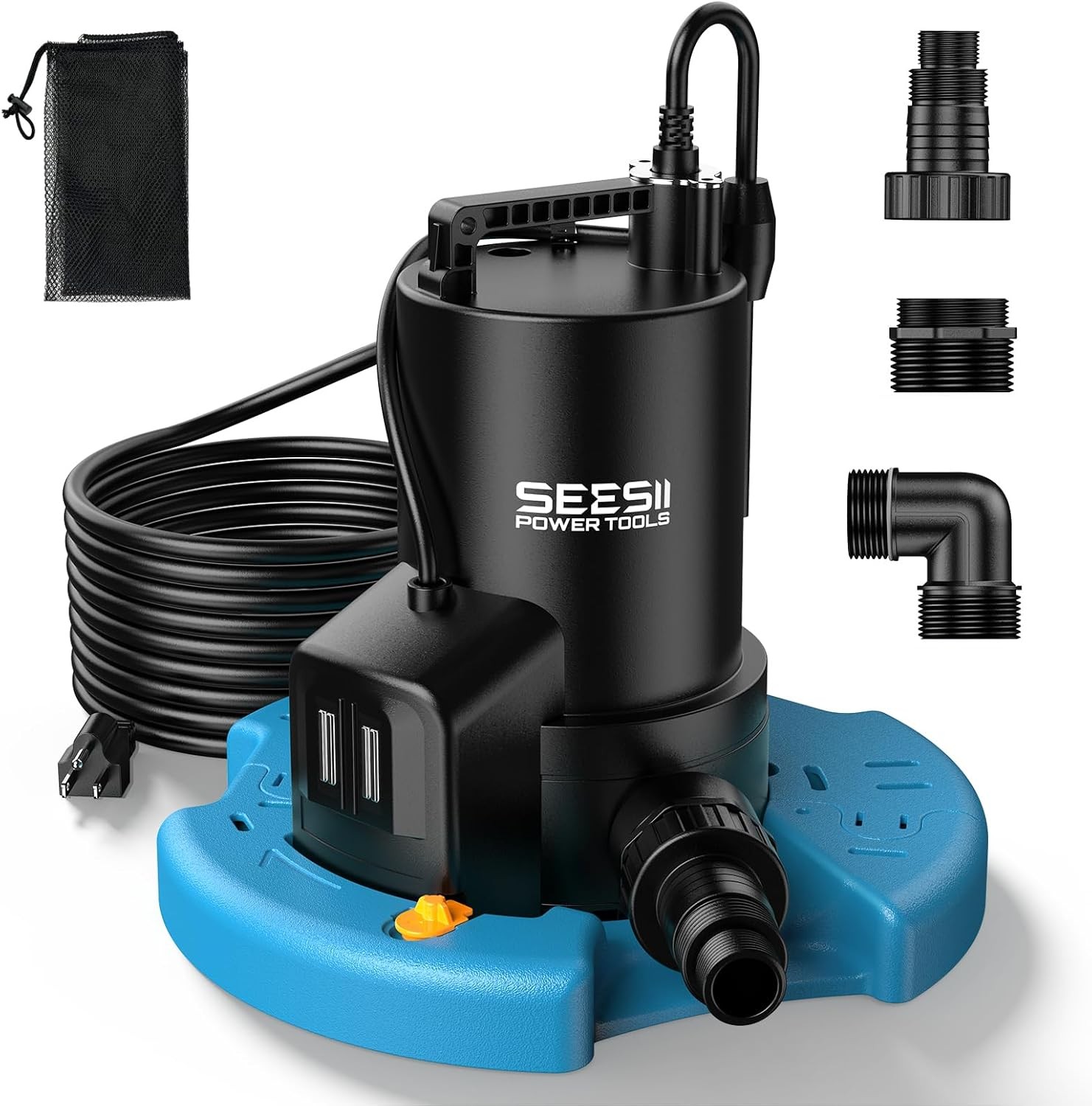 SEESII Automatic On/Off 1/3HP Pool Cover Pump 3035GPH Submersible Water Pump