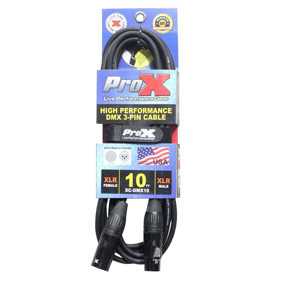 27 DMX Cables 3 Pin 10 ft High Performance Stage Light Cables