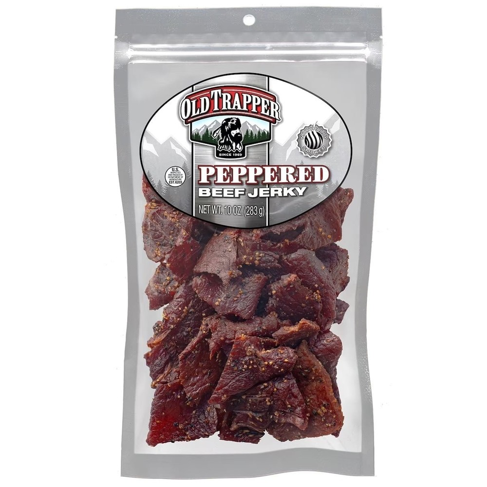 Old Trapper Peppered Beef Jerky 10oz Bag 2 Pack Resealable 2 Pack