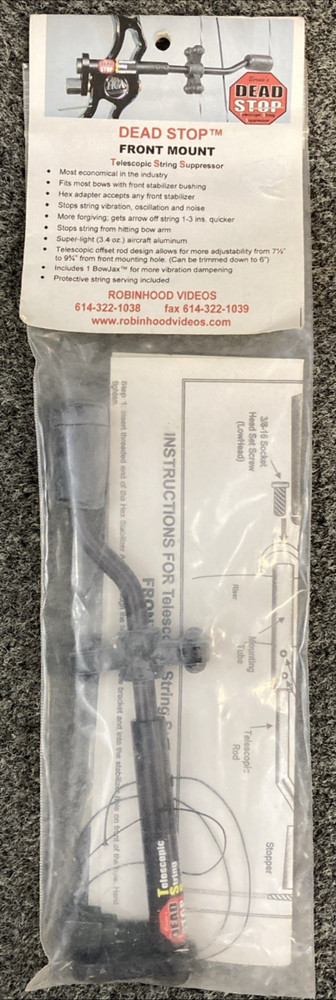 New Genuine Bernie's Dead Stop Front Mount Telescopic String Suppressor