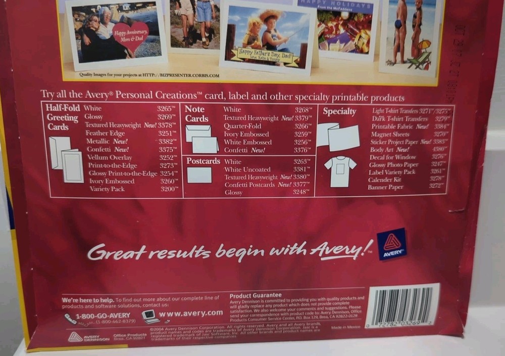 AVERY 3269 Ink Jet Greeting Cards Glossy Half-Fold
