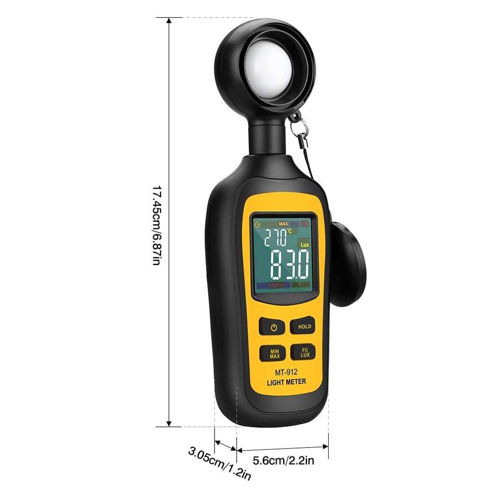 Light Meter Digital Illuminance Meter Handheld Ambient Temperature Measurer, ...